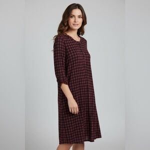 41 Hawthorn Henley Button Dress Red Black Size Large